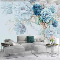 Niestandardowe tapety Nordic styl ręcznie malowane piwonia Floral duszpasterska fototapeta TV do salonu ściana tła malarstwo Papel De Parede